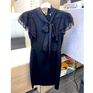 PORTS Black Dress With Necktie